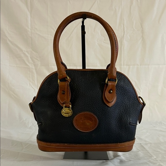 Dooney & Bourke Vintage Norfolk AWL Navy Blue Dome Satchel - Picture 1 of 11
